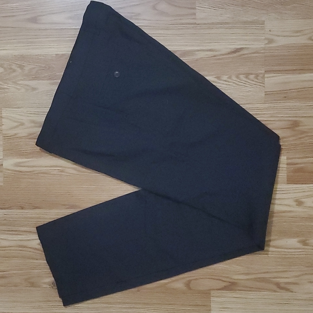 NWOT Men's Designer Collective Navy flat front, unhemmed dress slacks.